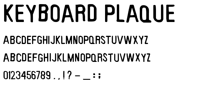Keyboard Plaque font